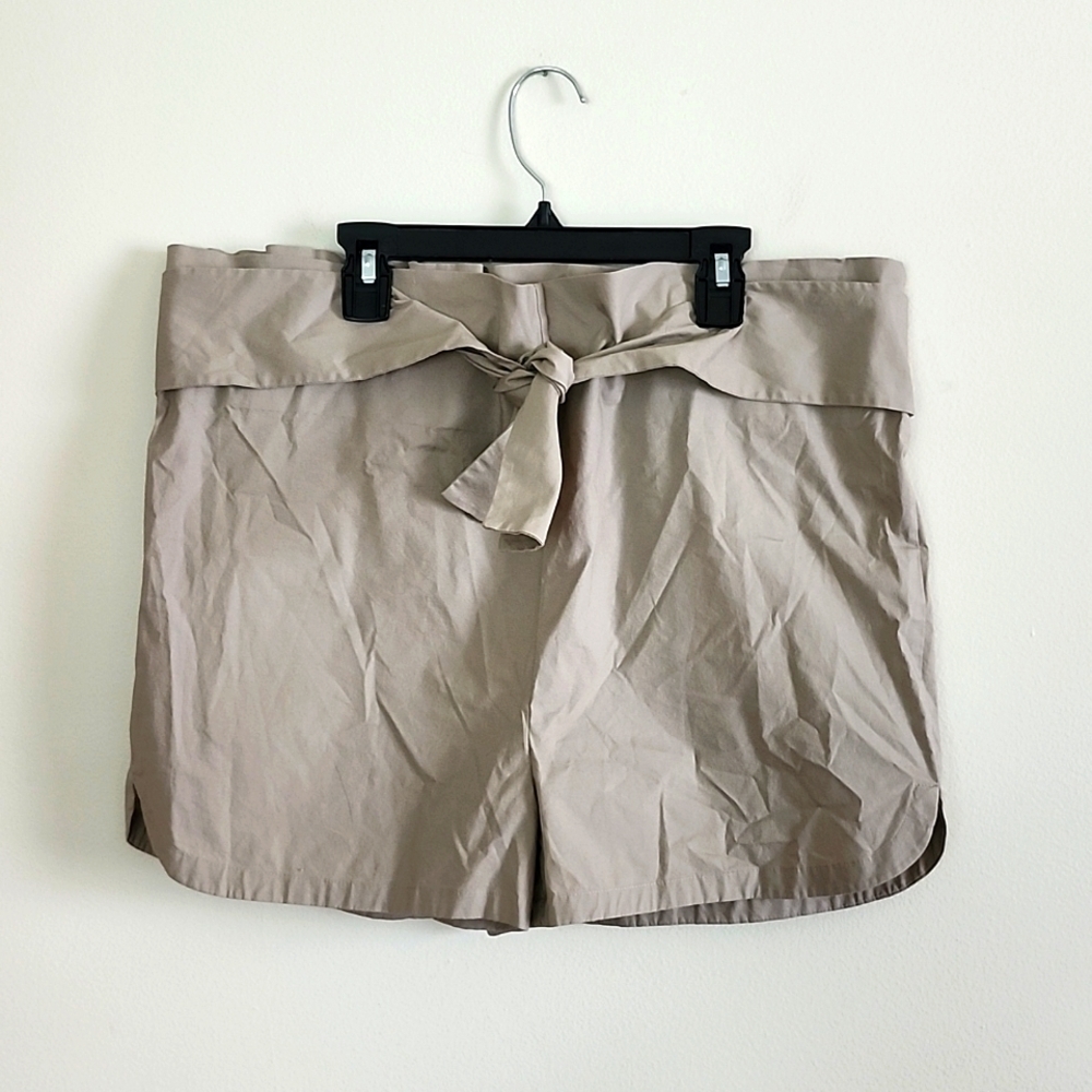 Kate Spade Saturday Paper Bag Belted Shorts Khaki Women's Medium